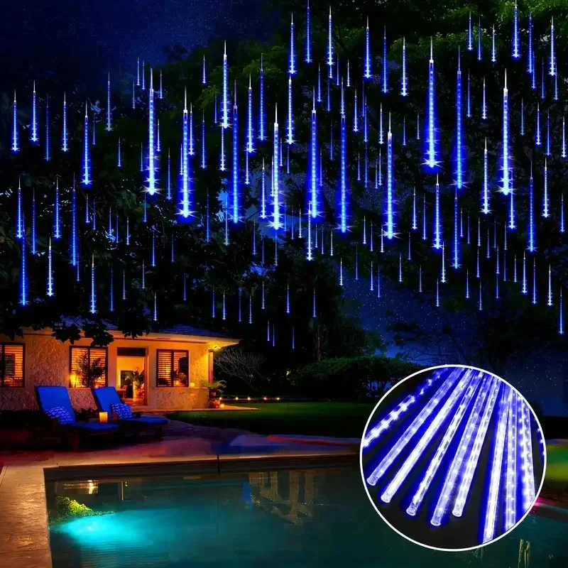 

1/2/3/4 PCS Outdoor Fairy Garland Lights Meteor Shower LED String Light Holiday Wedding Party Garden Christmas Tree Decoration