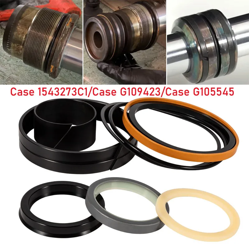 1543273C1/G109423/G105545 Hydraulic Cylinder Seal Kit (for Rod Size: 2\'\', Bore Size: 4\'\') & Case 450 455 1286 1450 1450 1550 Etc