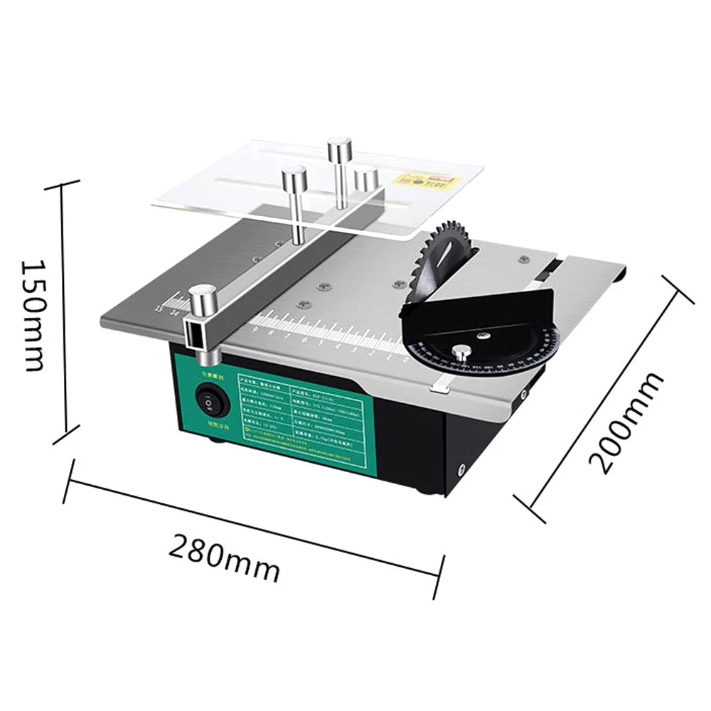 Mini Multifunctional Table Saw Angle Adjustable Electric Desktop Saws DIY Cutting Grinding Tool Woodworking Lathe Machine