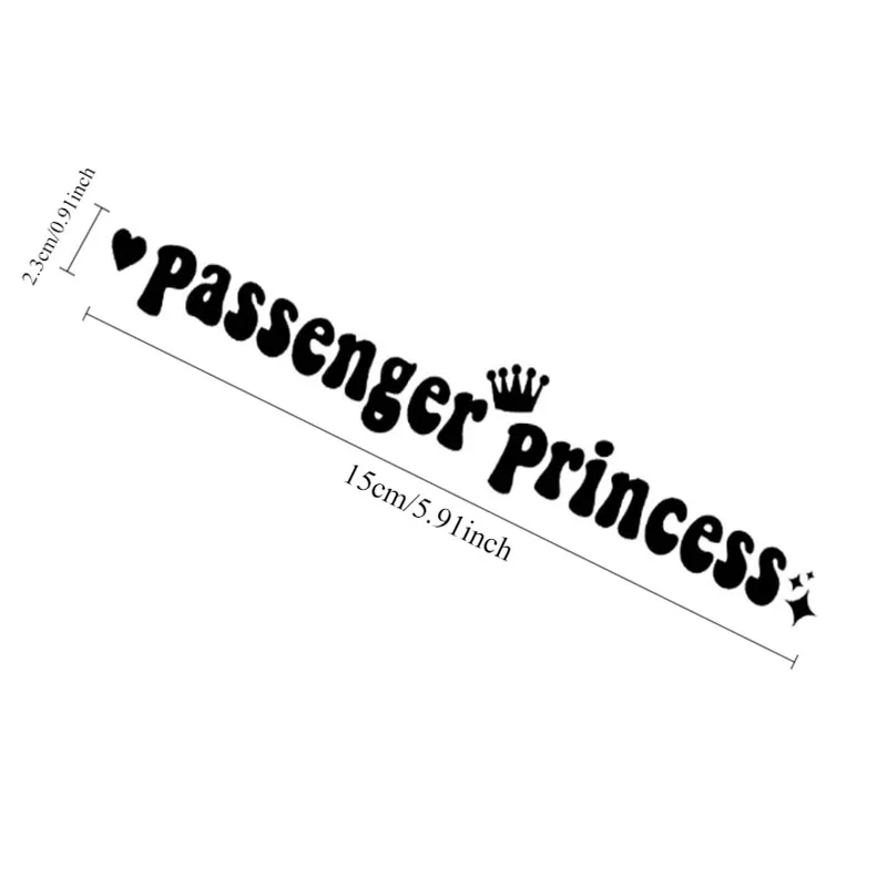 G216-Autocollants créatifs amusants pour rétroviseurs de voiture, autocollants de princesse passager, 15*2.3cm