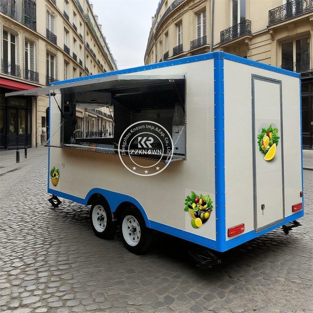 

Custom Snack Food Truck Fully Equipped Coffee Bar Concession Hot Dog Ice Cream Cart Street Kitchen Mobile Food Trailer With CE