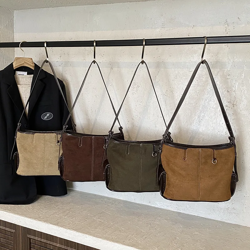 

Винтажная женская большая вместительная сумка 2025 года, многосторонняя сумка через плечо из натуральной кожи, шикарная рабочая сумка в стиле ретро