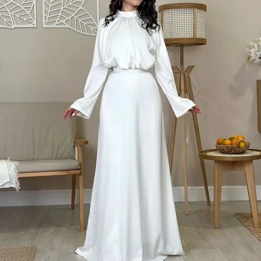 

Eid Muslim Party Dress for Women Abaya Morocco Satin Dresses Ramadan Lace-up Abayas Kaftan Islam Dubai Arab Long Robe 2024