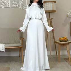 Eid Muslim Party Dress for Women Abaya Morocco Satin Dresses Ramadan Lace-up Abayas Kaftan Islam Dubai Arab Long Robe 2024