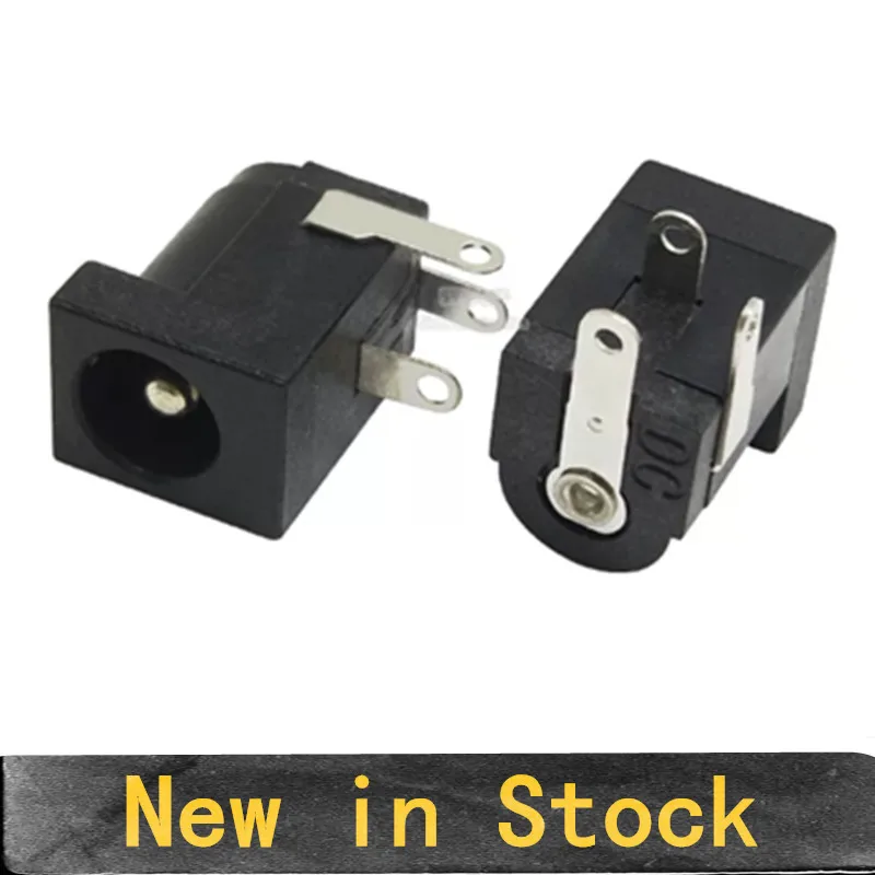 10PCS DC-005 DC005 DC Power Socket 5.5*2.1/5.5*2.5 mm DC 2.0 Round Pin, 3-Pin, High-Temperature Resistant