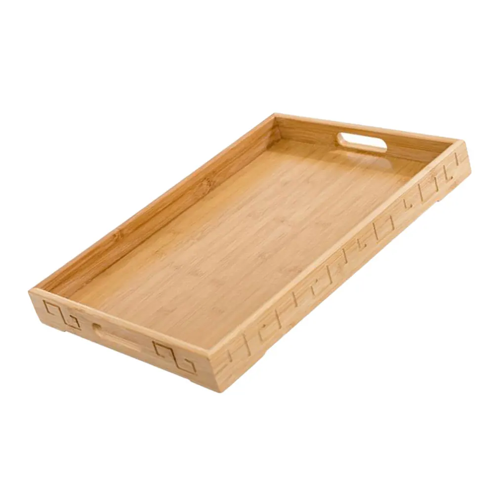 

Insulated Bamboo Tray Food Serving Rectangular Home Breakfast Bread Tray Hotel Simple -Friendly Biodegradable