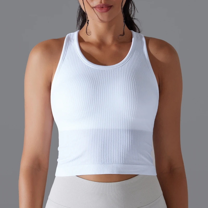 

Solid Color Thread High Elastic Tight I Long Vest Top for Women Sports Wear Women's Clothing Sports Fitness Running Yoga Wear