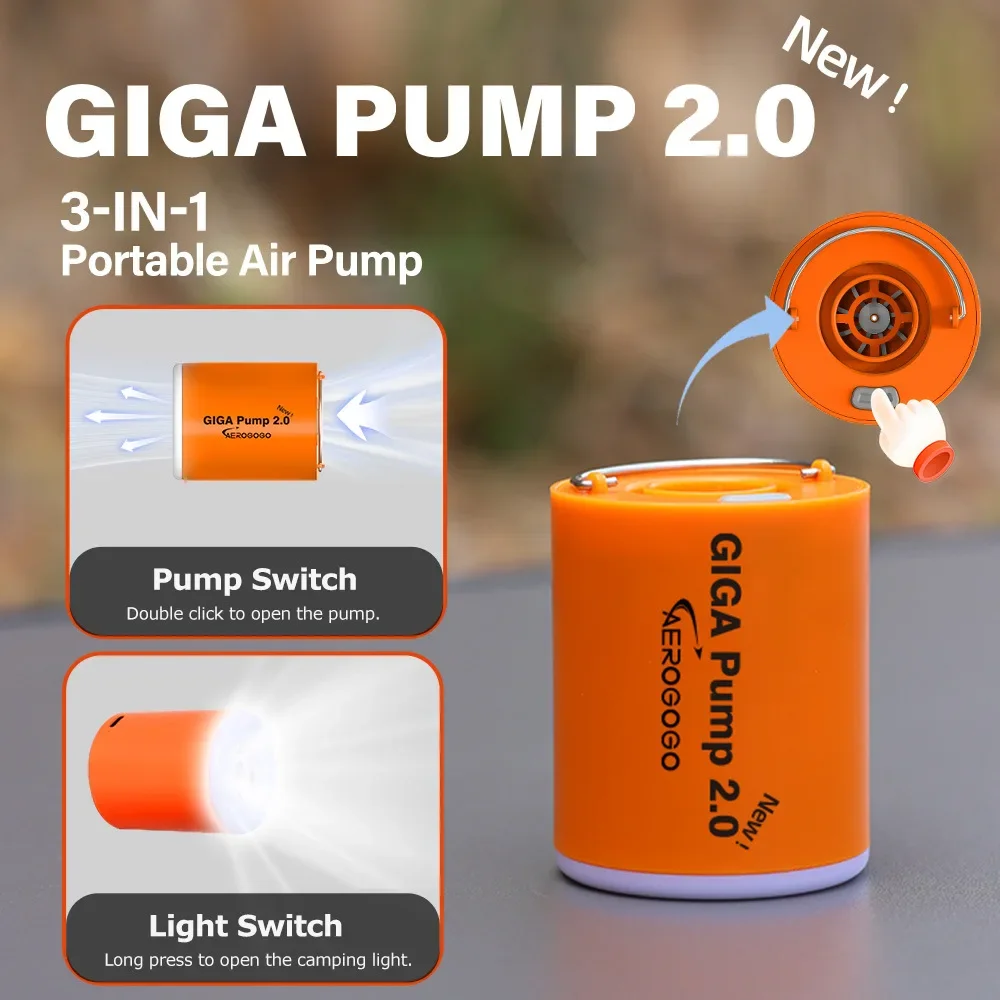 GIGA PUMP 2.0 Outdoor Portable Mini Air Pump Swimming Ring Air Cushion Bed Automatic Air