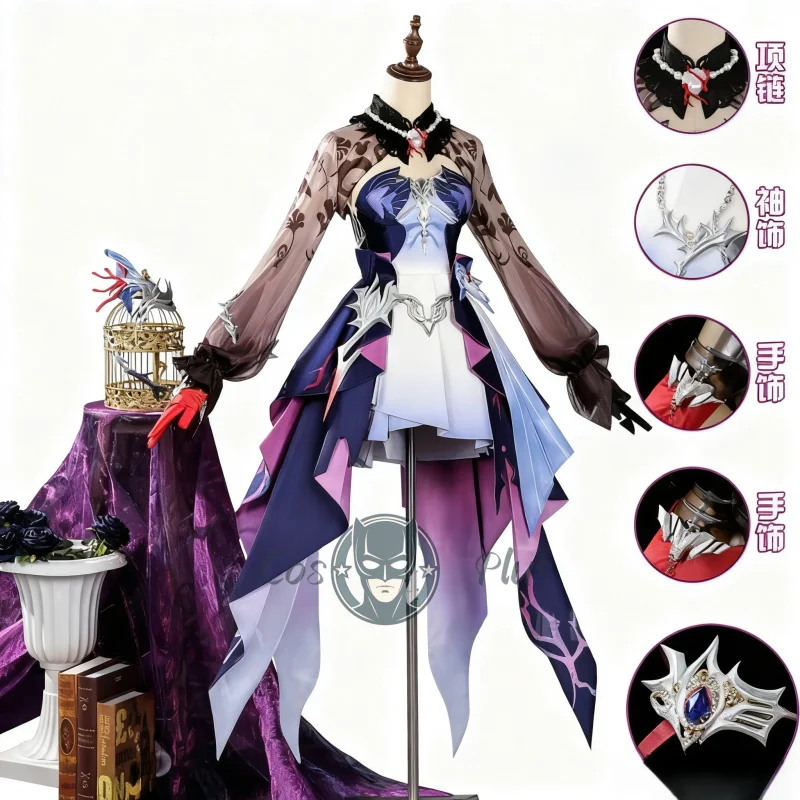 

New Game Honkai Star Rail Helektra Hysilens Cosplay Costume Women Carnival Halloween Party Role Play Outfit Wigs Suits
