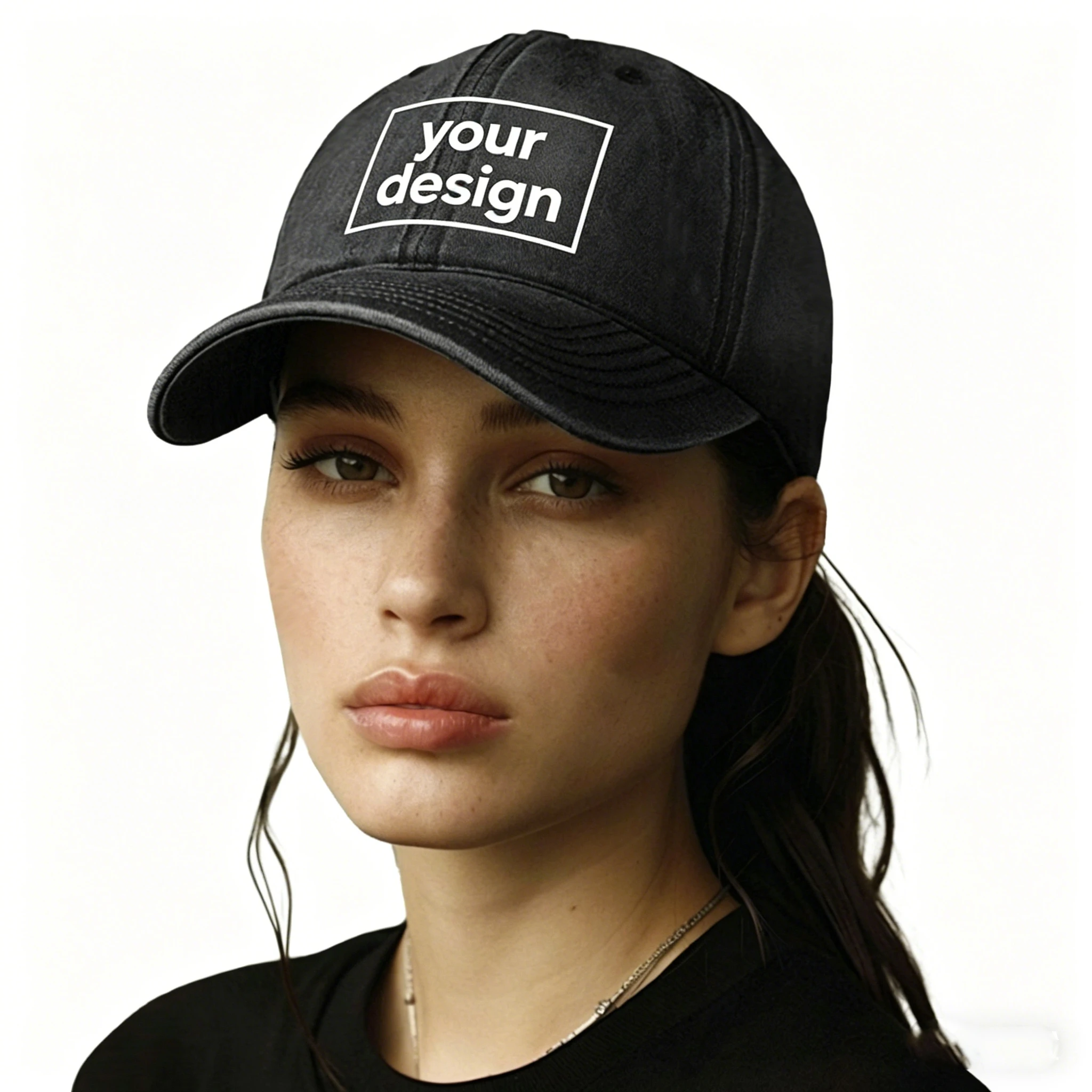 Custom Hat Baseball Cap 100% Washed Cotton Add Your Design Logo Text Photo Black Khaki Customize Caps for Men Women USA Shipping view 2