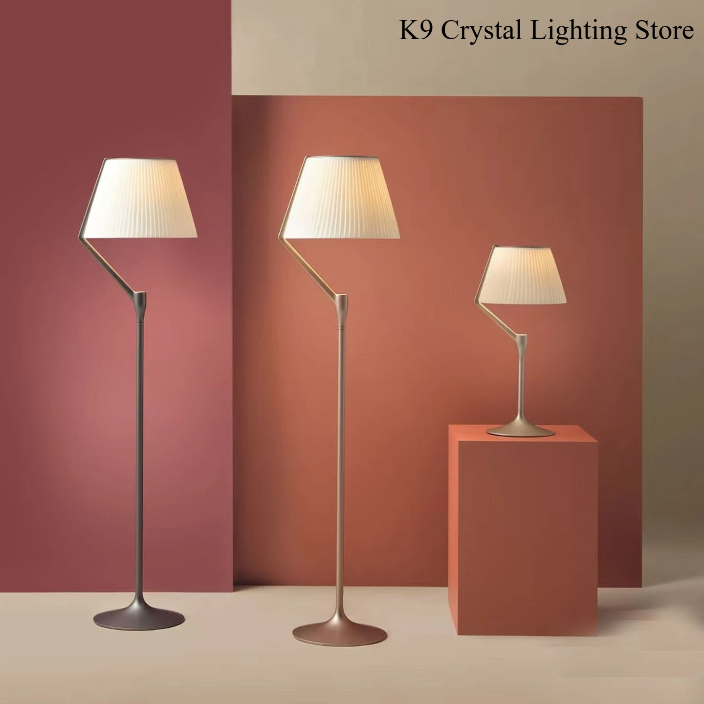 

Italian Minimalist Pleated Lampshade Floor Lamp Artistic Living Room Hotel Bedroom Lighting Decorative Study Guest Room Sample