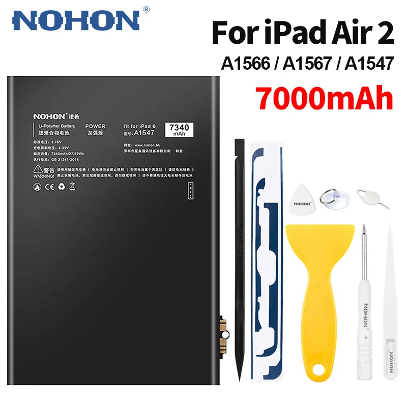 NOHON Tablet Battery A1547 for iPad Air 2 A1566 A1567 Replacement Polymer Lithium Li-ion Bateria for Apple iPad Air2 Batteries