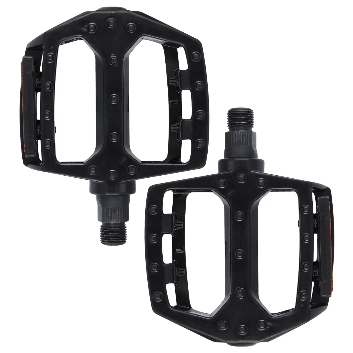 

2pcs Aluminum Alloy Hollow Bike Pedals For Mountain Cycling Durable Lightweight Pedals With Reflective Stripes Black
