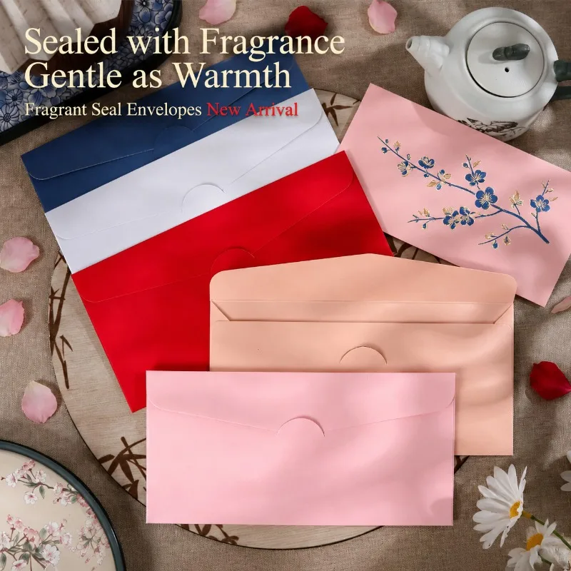 Hot‑selling Thickened New Scented Envelopes, Minimalist Blank Colorful Mail Pouches, Romantic Festival Invitation Holders