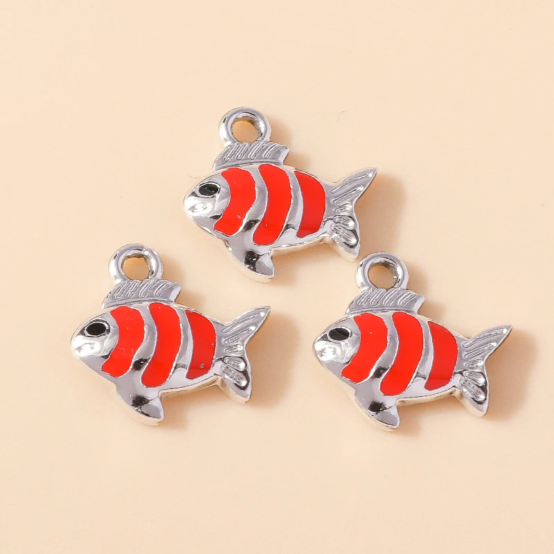 Leslie 10 Stück neue Cartoon bunte Herz Goldfisch Clown Fisch Charms Anhänger für Schlüsselanhänger Ohrringe DIY Schmuckherstellung Zubehör – Detail 28