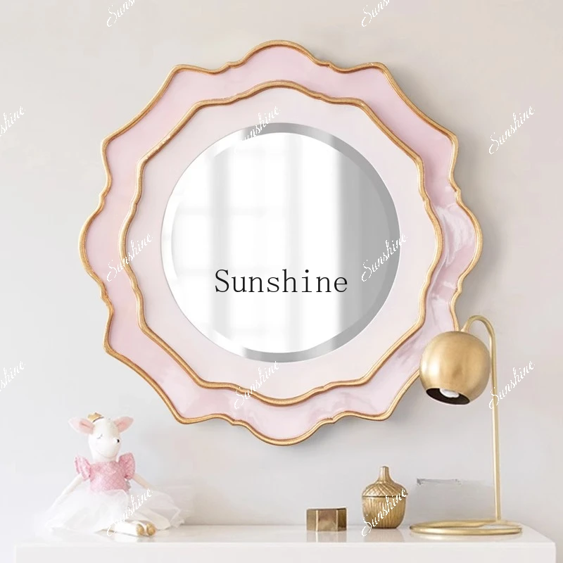 

European and American decorative mirror living room background wall wall hanging mirror creative entrance art mirror FT