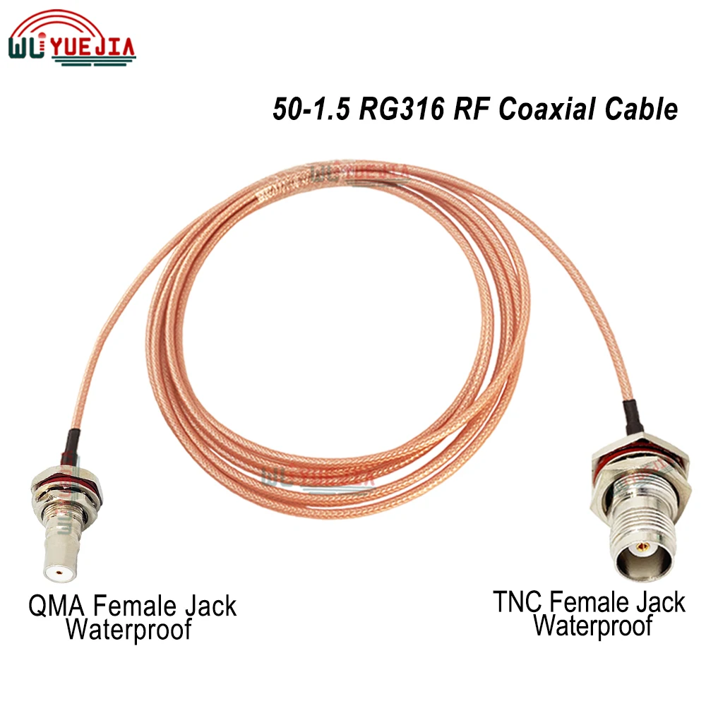 1 stks L12TNC QMA RG316 Kabel Schot QMA Vrouwelijke Jack naar TNC Stekker/Waterdichte Vrouwelijke Jack Connector 50-1.5 RF Coaxiale Kabel