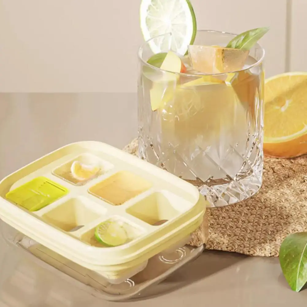 Ice Cube Mold Silicone Ice Cube Tray with Lid Easy Release Mini Square Mold -free Stackable Ice Cube Maker for Freezer Home Bar
