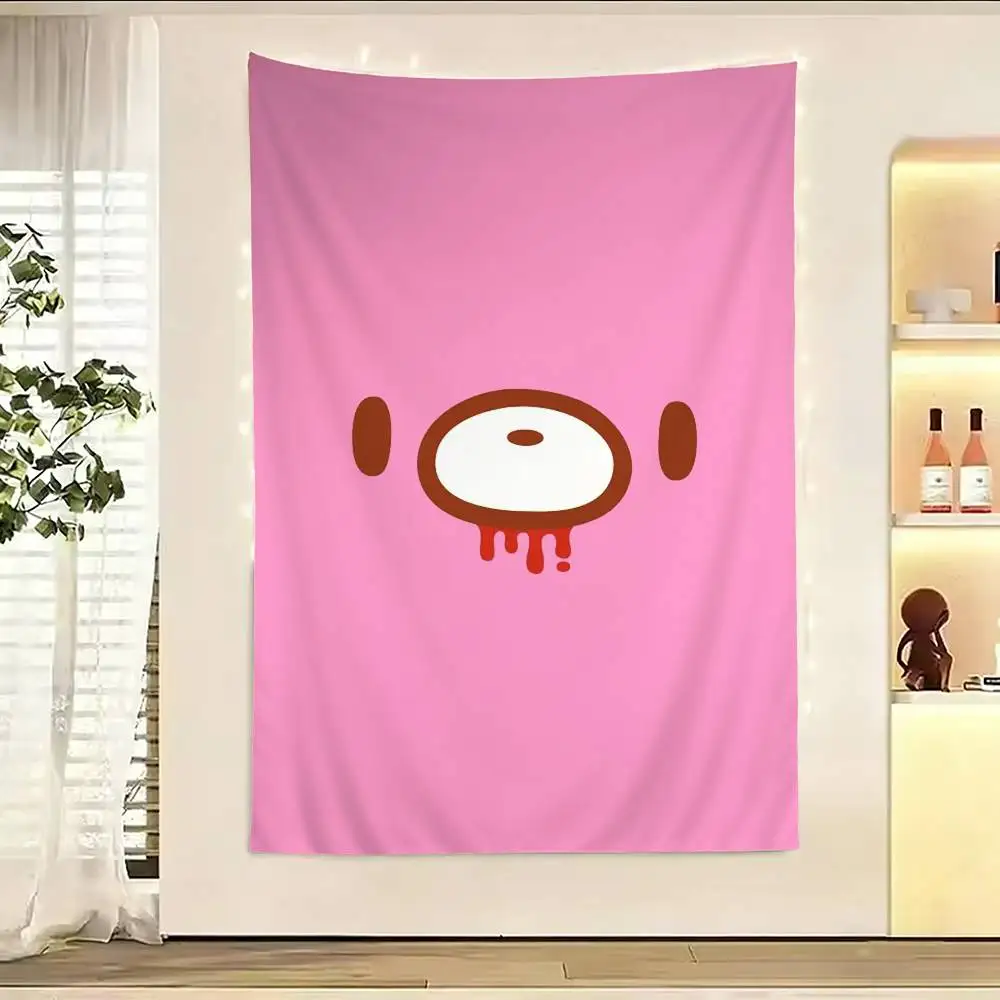 

Kawaii G-Gloomys Pink Bear Flag Digital Printing Banner for Garage Wall Out Door Decoration