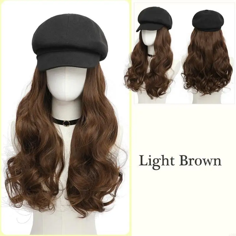 270D парики с прикрепленными беретами, шляпа для девочек, женщин, шиньон, повседневная шляпа для улицы, повседневная одежда, для