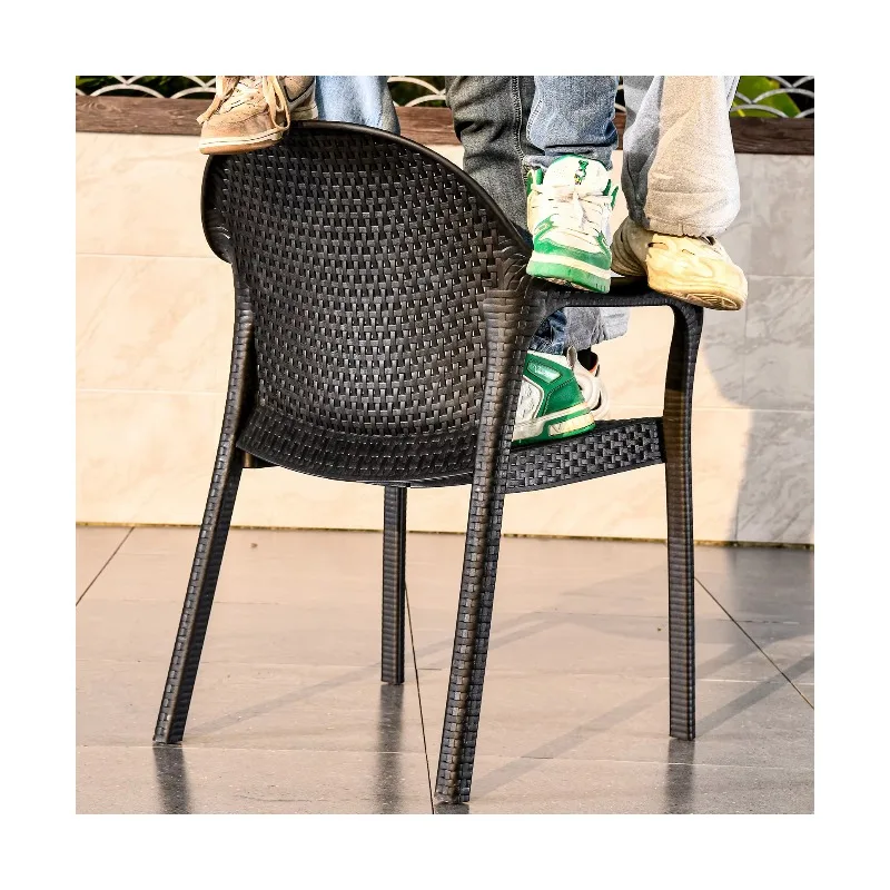 Latest Outdoor Furniture Plastic Black Chair Heavy Back Chairs Factory Manufacturer Stackable Chairs Durable