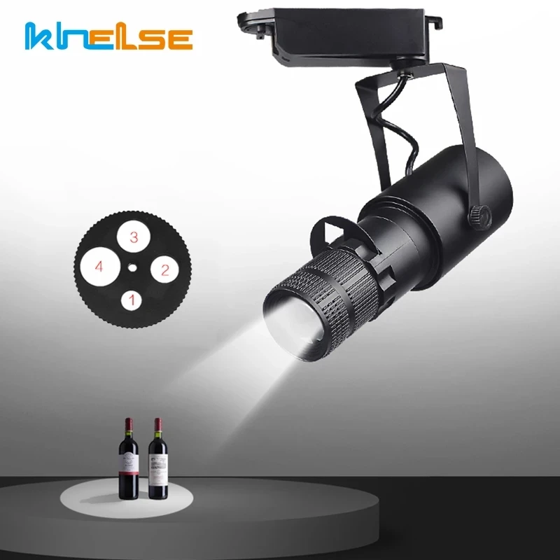 Adjustable Focus LED Track Light Projection 3W/7W/10W/15W/20W Zoom Spotlight KTV Bar Restaurant Cafe Background Spot Lighting