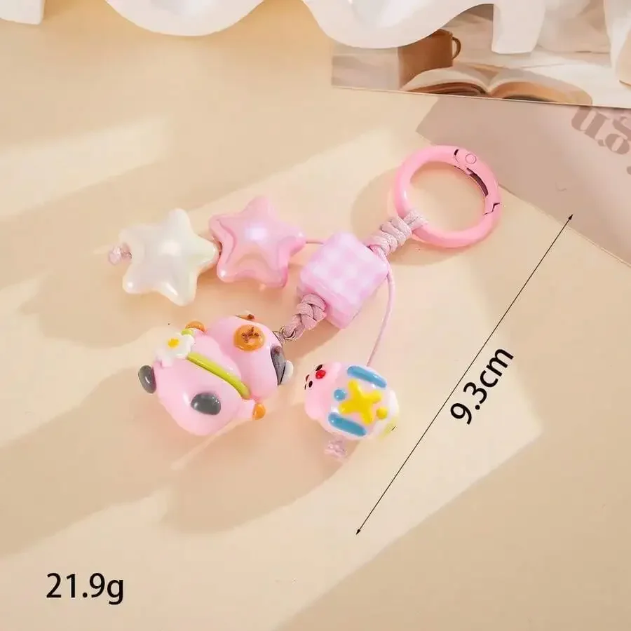 Cute Cartoon Keychain With Star Charm Otter Chick For Bag Phone Women Accessory view 2