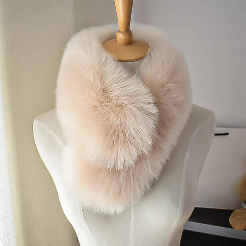 New Faux Fox Fur Scarf Shawl Fashion Warm Thicken Fake Fur Collar Women Short Neckerchief Neck Warmer Clothing Accessories