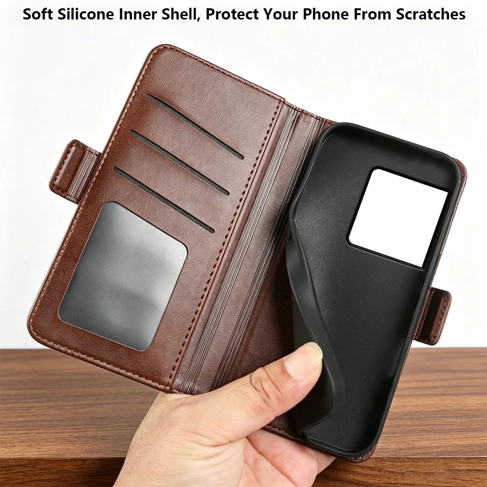 Premium Calf Leather Flip Case For Sony Xperia 1 VIII 10 VII 1 VI 5 V 10 IV 1 10 III 5 II Phone Case Cover Coque Funda Shell Bag - view 3