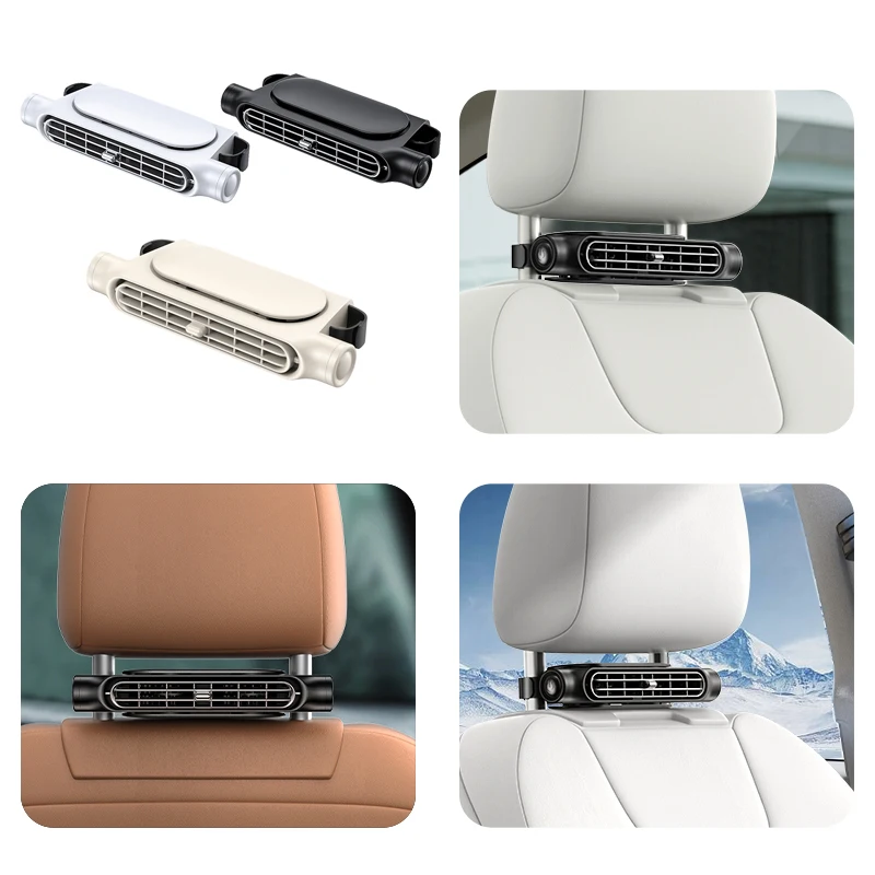 Portable Car Seat Cooling Fan Car Rear Backrest Electric Fan USB Power Supply Fan Air Conditioner Car Interior Accessories