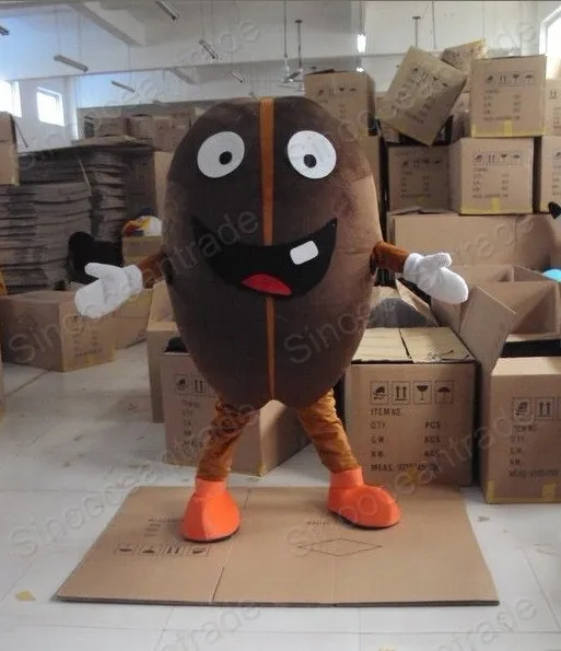 Nieuwe Volwassen Karakter Koffieboon Mascot Kostuum Halloween Kerst Jurk Full Body Props Outfit Mascotte Kostuum