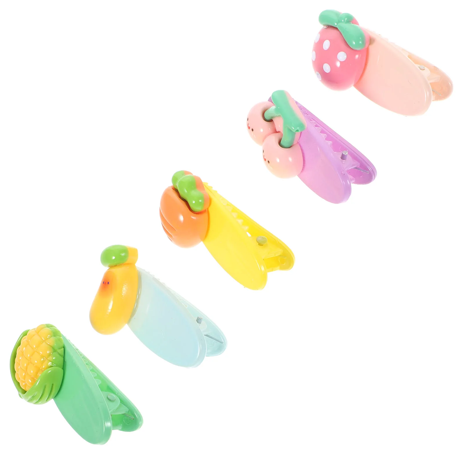 

5pcs Fruit Hair Clips Women Colored Charms Alligator Hairpins For Party Daily Wear Decorative Side Clips Strong Secure Grip Hair