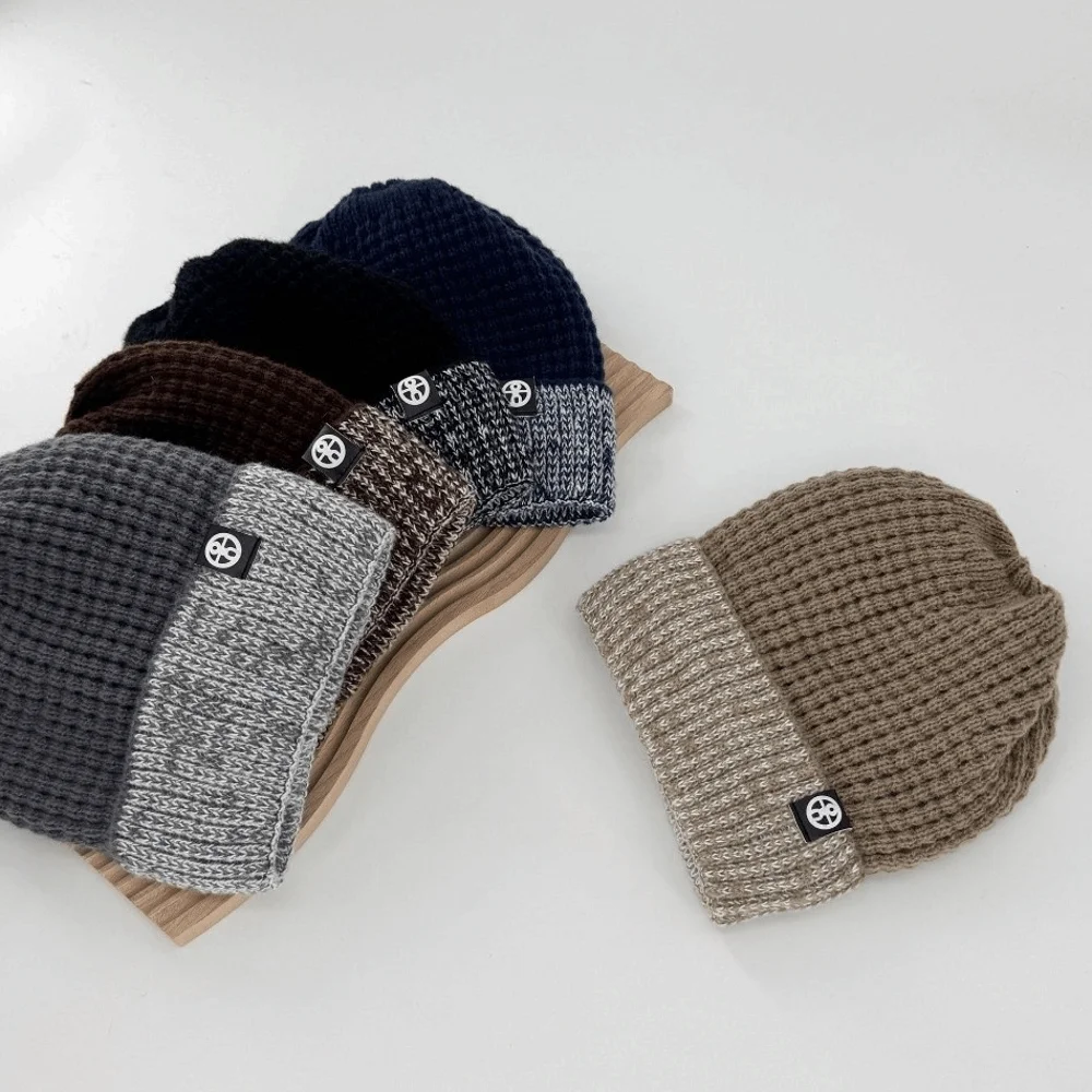 

New Thick Knitted Hat Elastic Anti-Freeze Warm Woolen Hat Versatile Plush Winter Warm Hat Men and Women