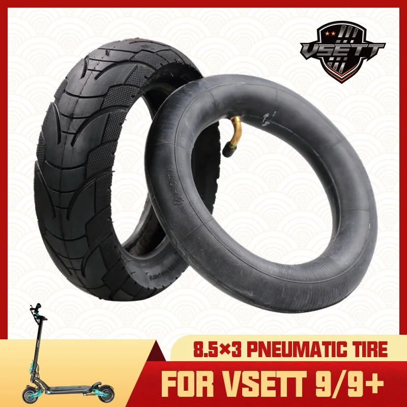 TUOVT 8.5x3 Inch Widened Pneumatic Outer Tire With HOTA 8.5 Inch Inner Tube for Electric Scooter VSETT 8 9 9+ Inflatable Tyre