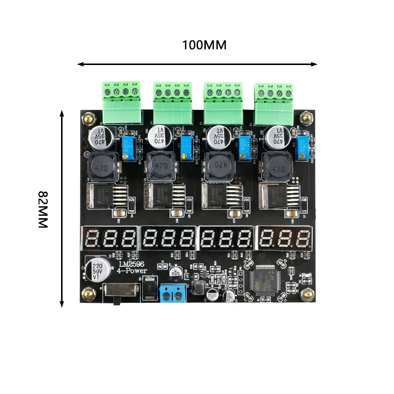 

LM2596 Multi-channel Switching Power Supply Module 4-channel Digital Display DC-DC Adjustable Step-down Buck Output Power Board