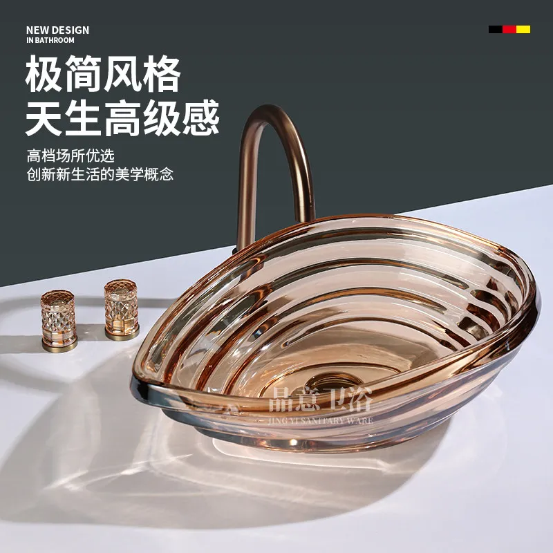Stylish and simple style crystal table wash basin wash basin conch series