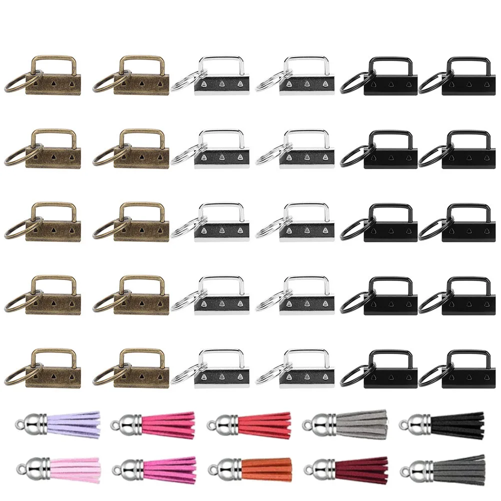 1Set Keychain Hardware Tail Clip Key Fob Hardware Ribbon Ends Clamps DIY Handbag Accessories Key Chain Making Supplies Keychain