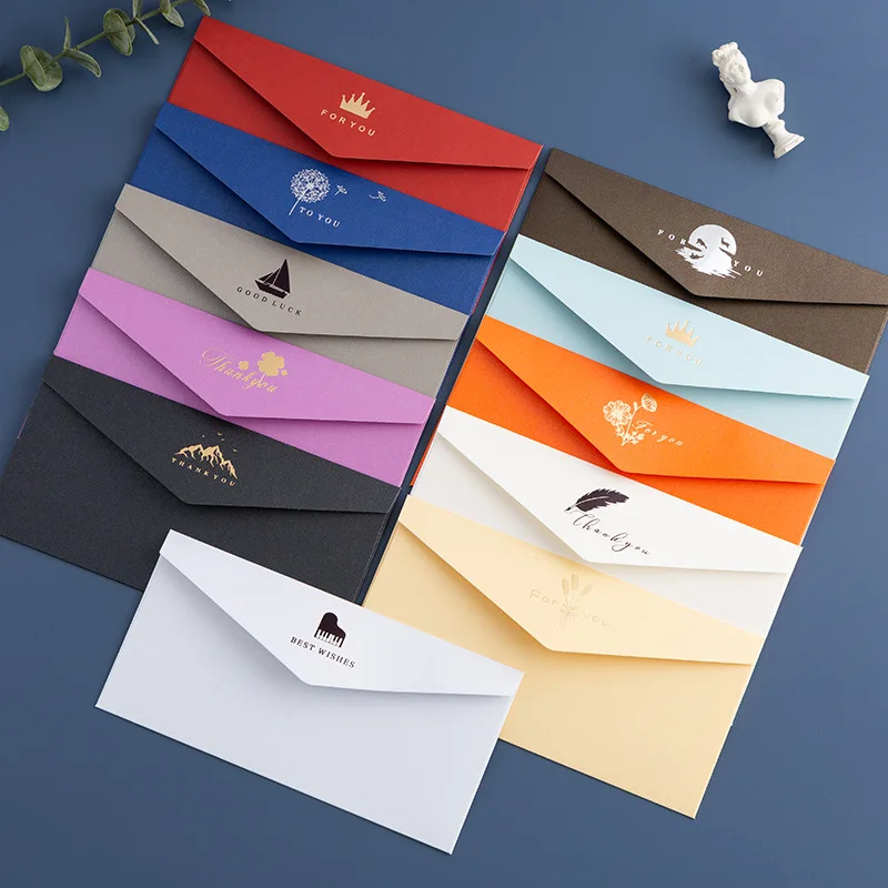 10pcs/lot 22x11cm Envelope for Wedding Invitation Pearlescent Paper Business Supplies High-grade Western Multi-color Envelopes