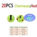 20 piezas ChartreuseIRed