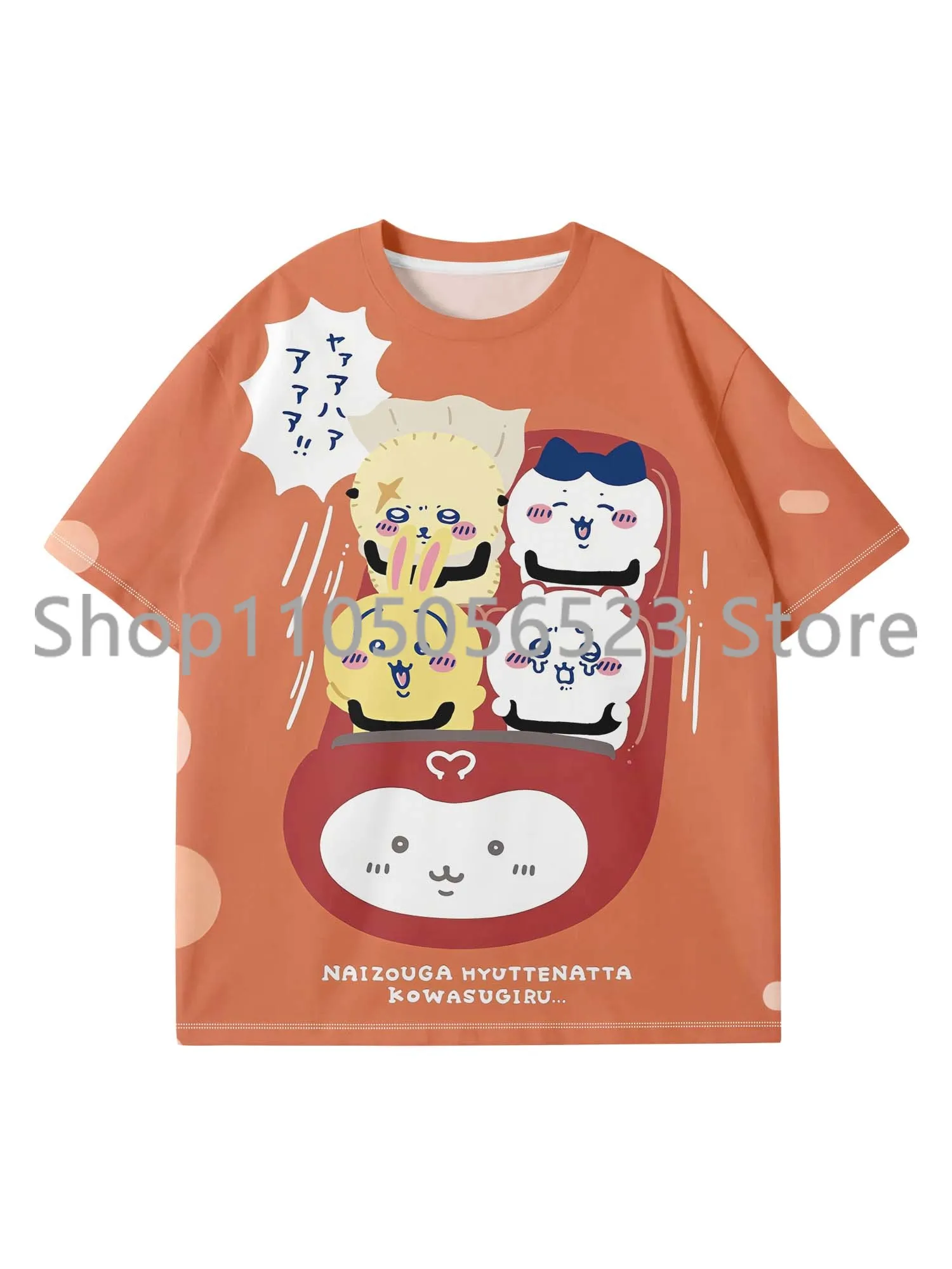 

Новинка 2025 года, футболка с героями мультфильмов Chiikawa, детская летняя повседневная футболка с короткими рукавами для взрослых, спортивная рубашка, быстросохнущие футболки