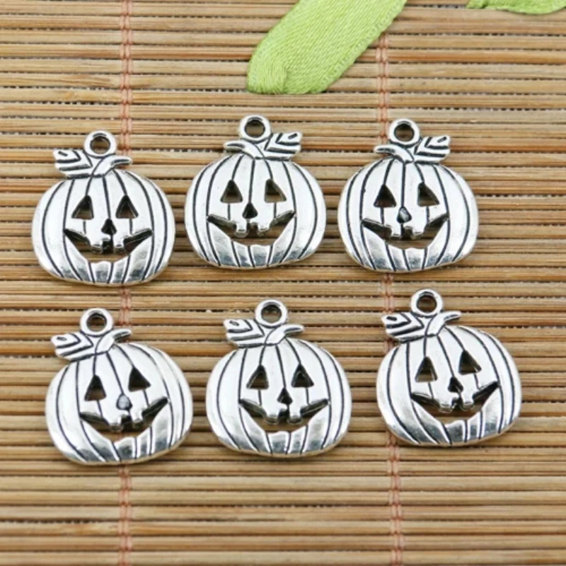 

20pcs 18*16mm Tibetan Silver Color 2sided Easter Pumpkin Charms EF2284 Charms for Jewelry Making