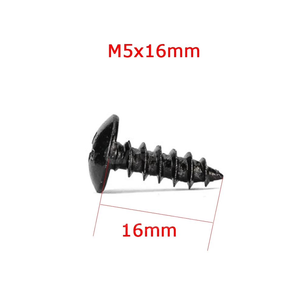 M4 M5 Screws Fits For Universal Car Bumper lip Spoiler Installation Screws Black Carbon Steel Phillips Head Self-tapping