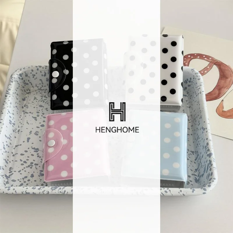 Cute Polka Dot 3 Inch Photo Album Waterproof PVC Cover Large Capacity For Kpop Photocards Photos