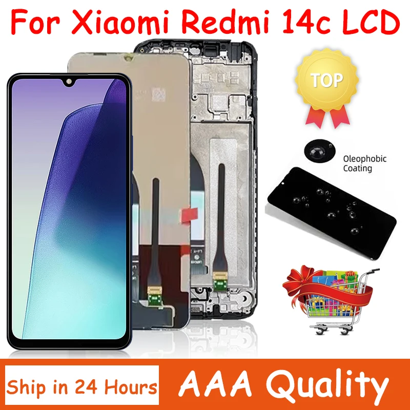 

ЖК-дисплей 6,88 "120 Гц для Xiaomi Redmi 14C LCD 2411DRN47C, дисплей с сенсорной панелью в сборе Pantalla для Redmi 14c, рамка дисплея