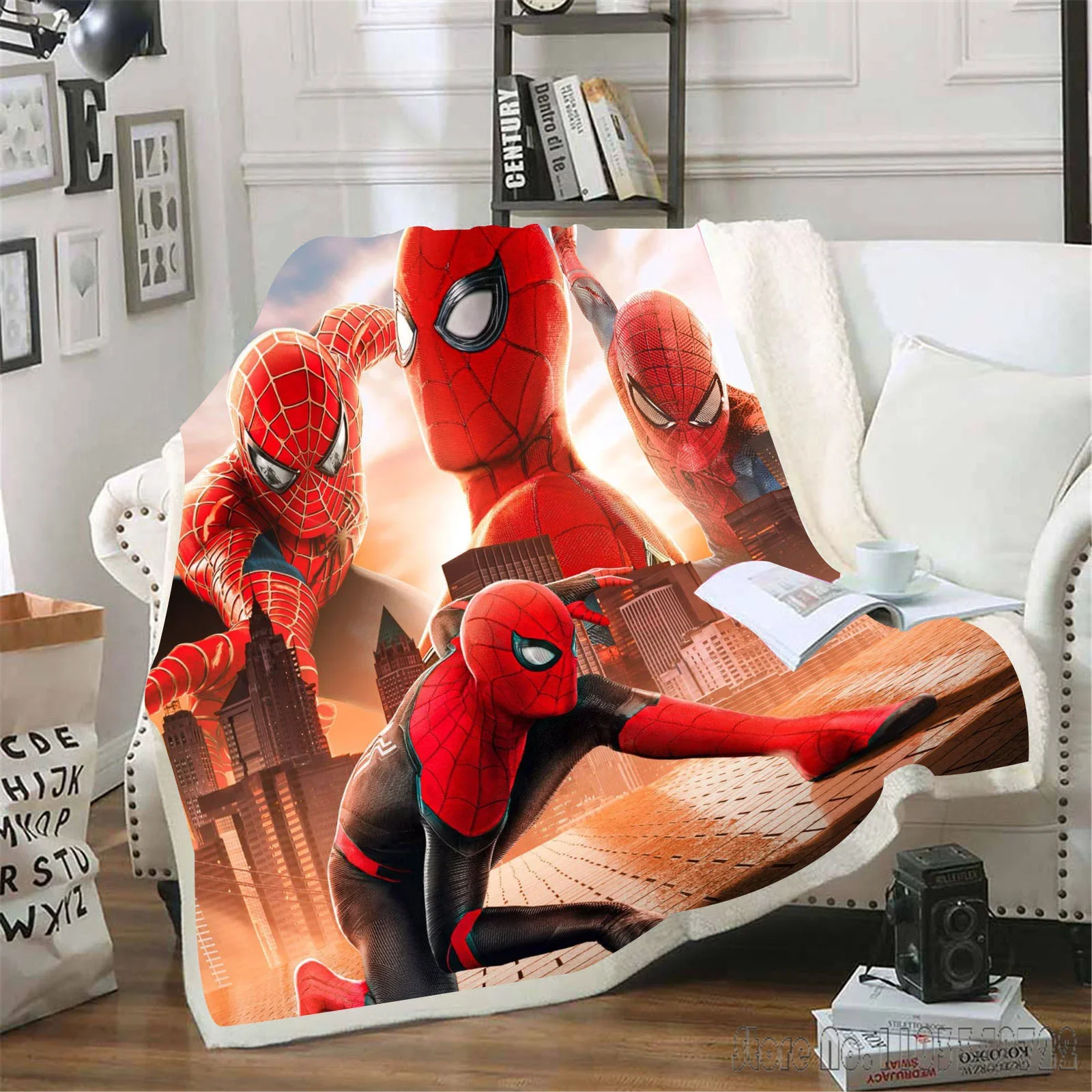 Homem-aranha fotos dos desenhos animados cobertor impresso para crianças lancias fofas kawaii peludo reativo marvel pelúcia personalizado menino adulto presente