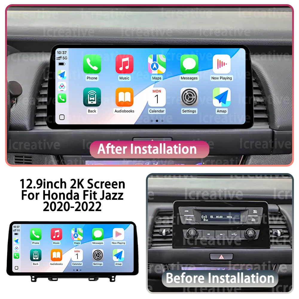 Android 14 Carplay Auto Car Radio For Honda Fit Jazz 2020-2022 Intelligent System Multimedia Player 2DIN DSP Navi HU 4G WIFI BT