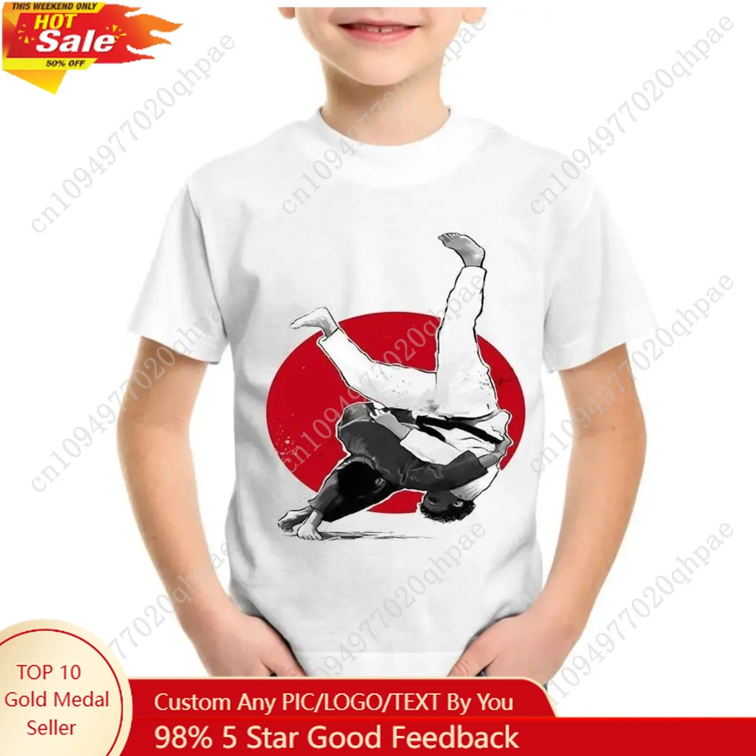 

Children's Clothing Boys Tshirt Short Sleeve Tops Girl T-Shirt Casual Judo Print O-Neck Fashion Kids Summer Clothes Boy Clothes