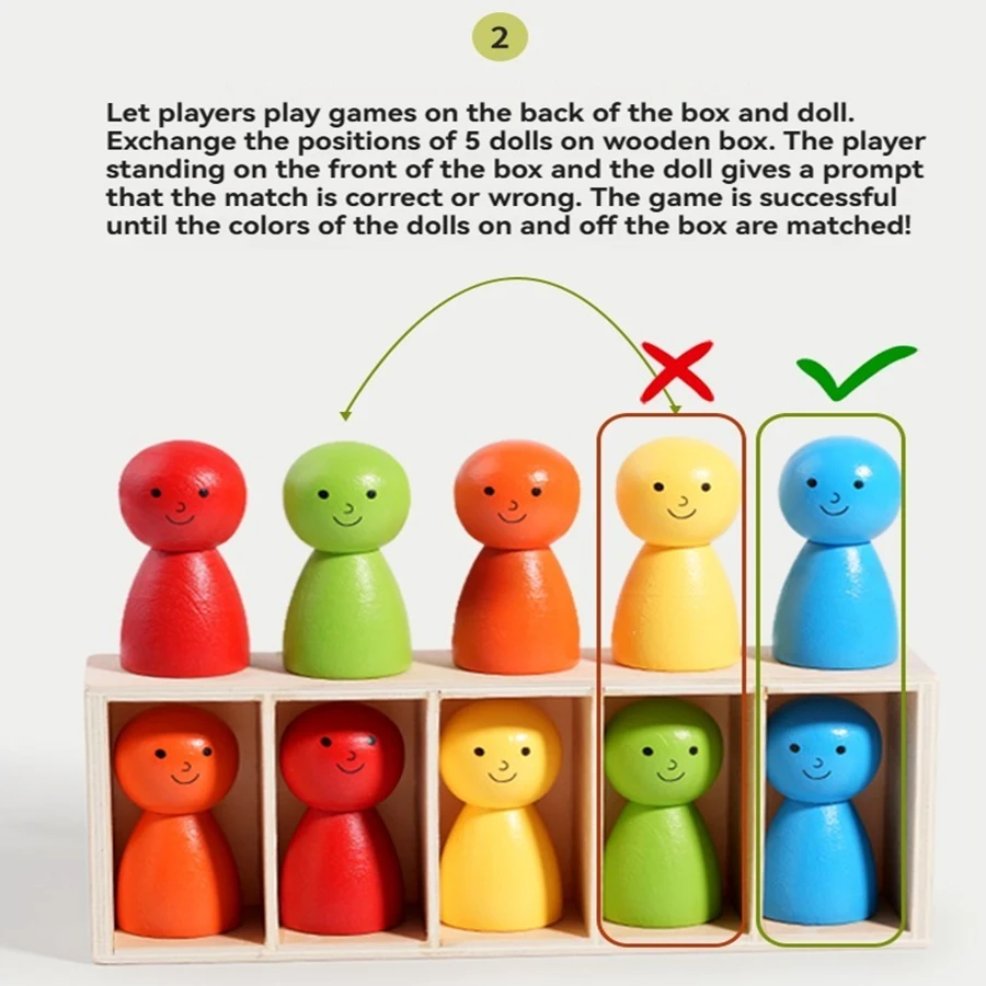 Juguete educativo montersorri para niños, juguete que combina con colores, muñeca Guess, juego de colores de aprendizaje, educación temprana, juguete preescolar para niños