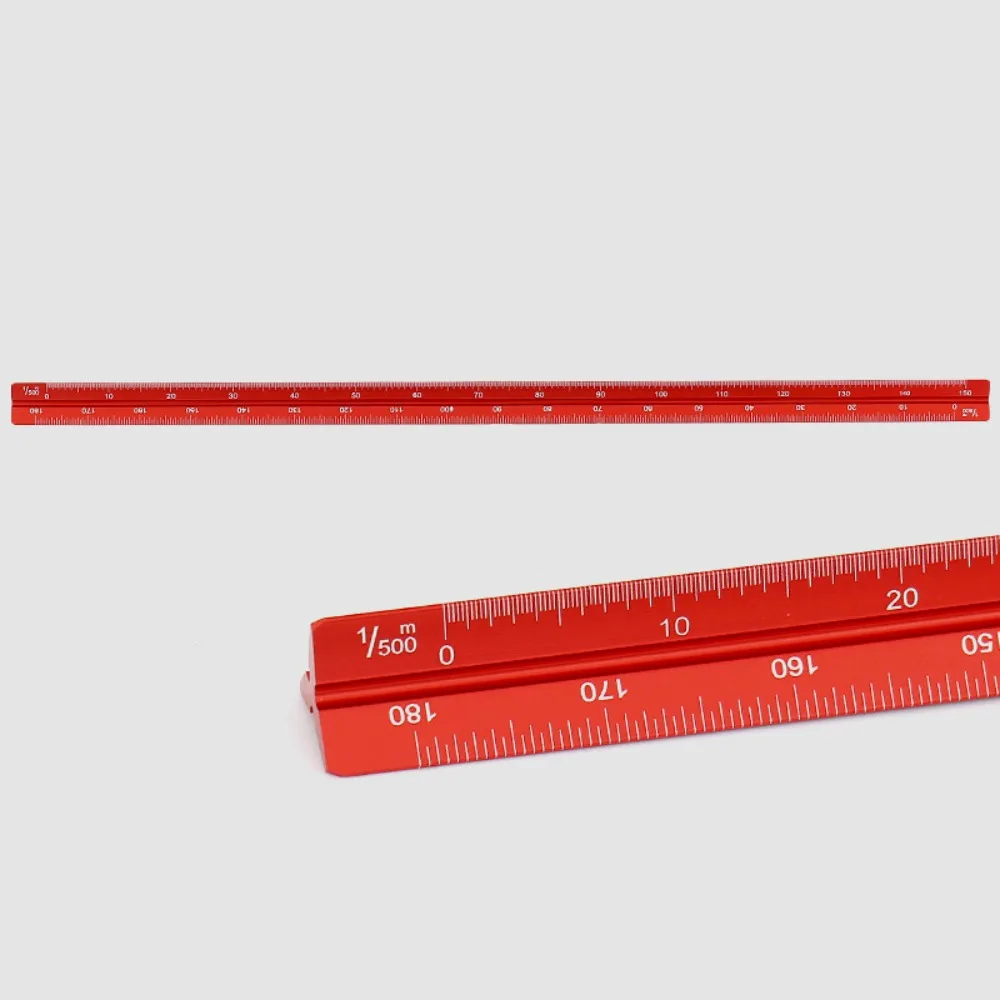 Aluminum Alloy Triangular Scale Ruler Multi-function Technical Measuring Ruler Smoothly Colorful Metal Ruler Stationery