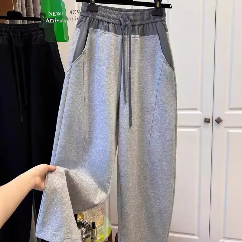 

Loose Fit Color Blo Elastic Waist Knife Pleat Pants Men's Summer Casual Long Trousers Breathable Straight Leg Pants